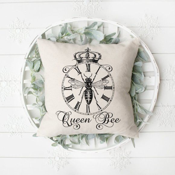 French Country, Queen Bee, Pillow Cover, Gift - Picture 1 of 4